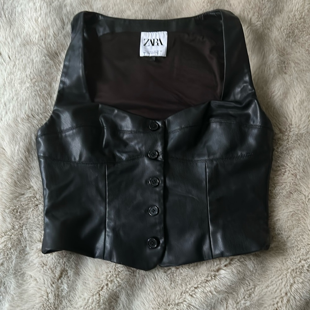 Zara Faux Leather Vest